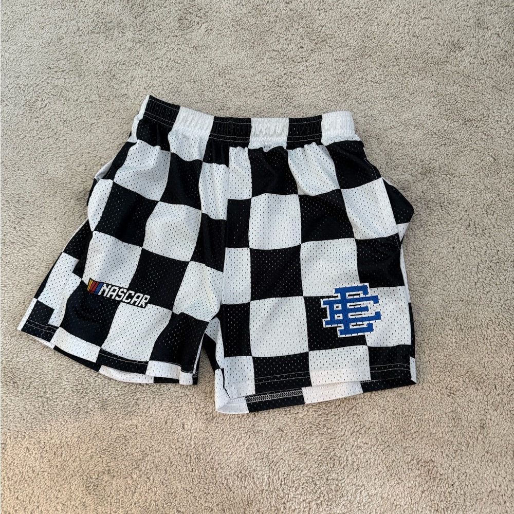 Eric Emmanuel x NASCAR Black and White Checkered Men's Shorts
